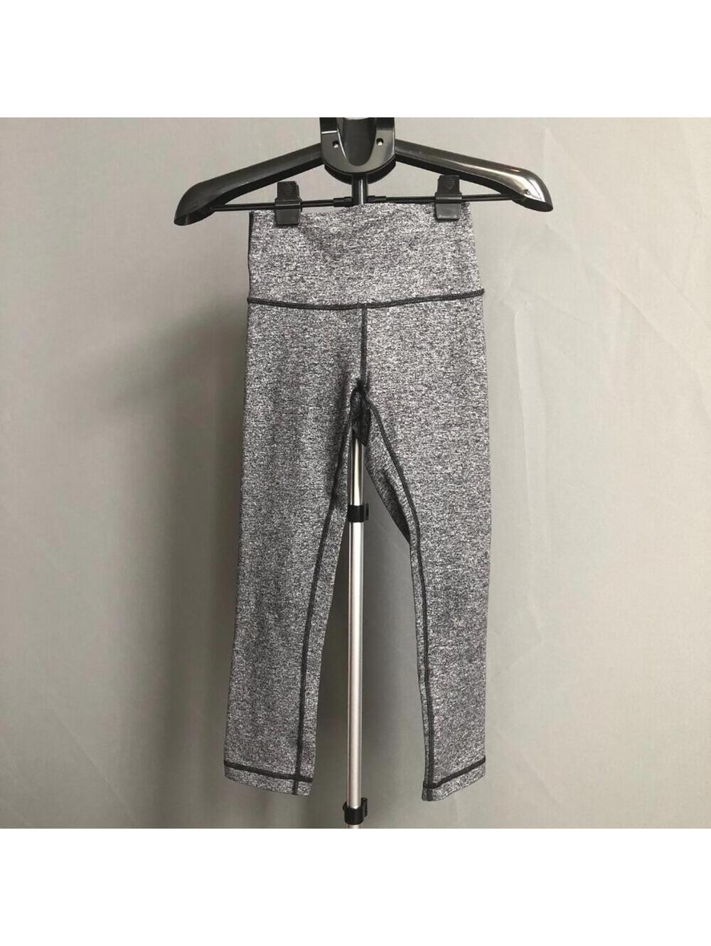 Athleisure Lululemon Wunder Under Hi-Rise Crop Leggings Heathered Black Sz 4